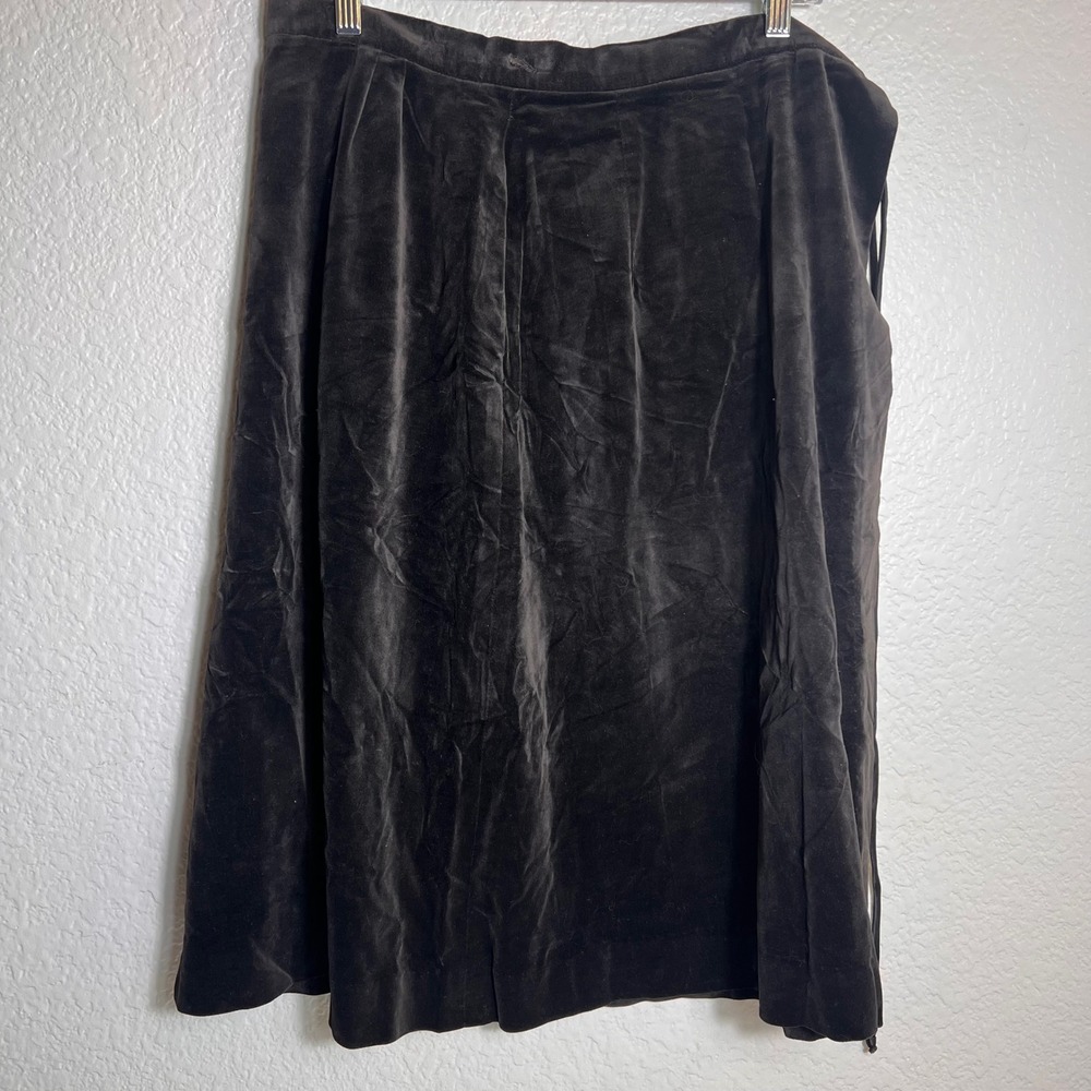 Velvet Skirt A Line Midi Black Vintage Style Elegant‎ Soft Luxury
